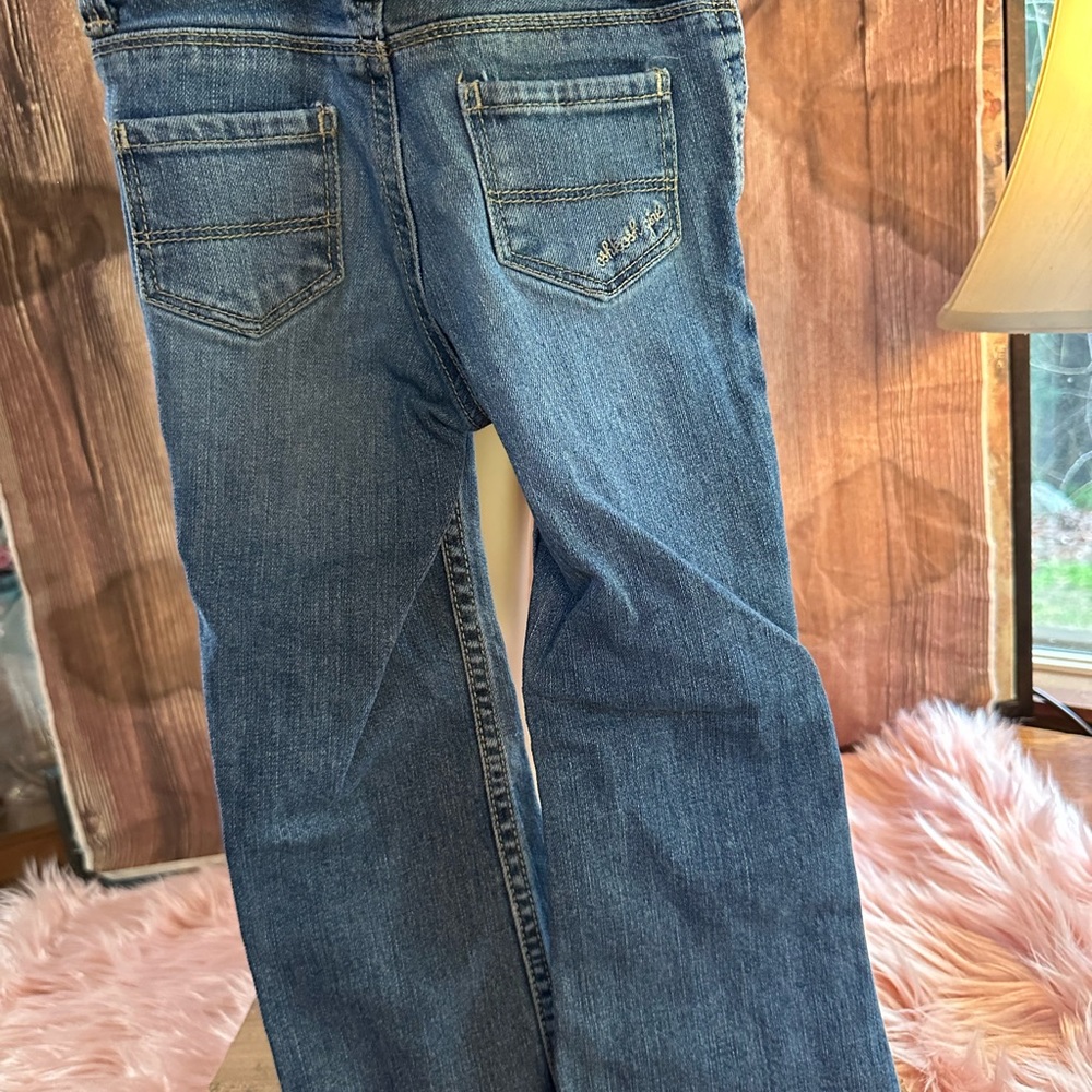 OshKosh Girls Size 5 Slim Bootcut Jeans Blue Denim Stretch Adjustable Fit - Picture 10 of 10